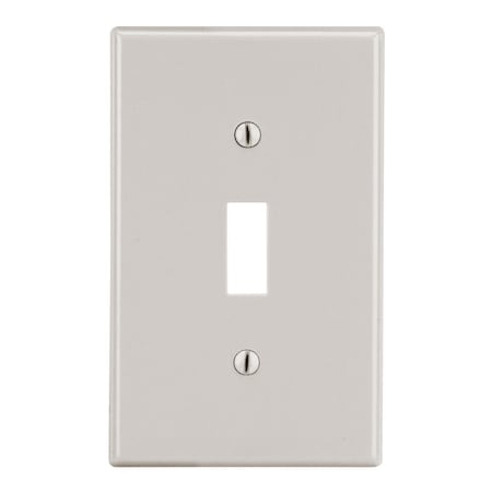 Hubbell Wiring Device-Kellems Wallplate, Mid-Size 1-Gang, Toggle, Light Almond PJ1LA